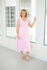 Light Pink Flutter Sleeve Midi Dress-240 Dresses- Simply Simpson's Boutique is a Women's Online Fashion Boutique Located in Jupiter, Florida