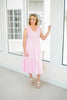 Light Pink Flutter Sleeve Midi Dress-240 Dresses- Simply Simpson's Boutique is a Women's Online Fashion Boutique Located in Jupiter, Florida