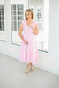 Light Pink Flutter Sleeve Midi Dress-240 Dresses- Simply Simpson's Boutique is a Women's Online Fashion Boutique Located in Jupiter, Florida