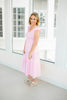 Light Pink Flutter Sleeve Midi Dress-240 Dresses- Simply Simpson's Boutique is a Women's Online Fashion Boutique Located in Jupiter, Florida