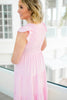 Light Pink Flutter Sleeve Midi Dress-240 Dresses- Simply Simpson's Boutique is a Women's Online Fashion Boutique Located in Jupiter, Florida