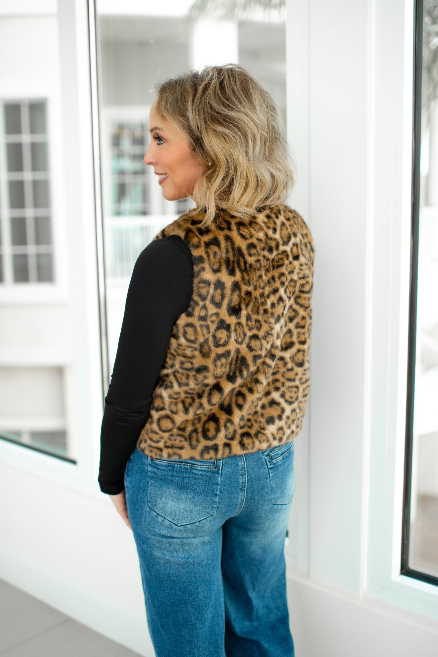 Fierce & Cozy Faux Fur Leopard Vest-180 Outerwear- Simply Simpson's Boutique is a Women's Online Fashion Boutique Located in Jupiter, Florida