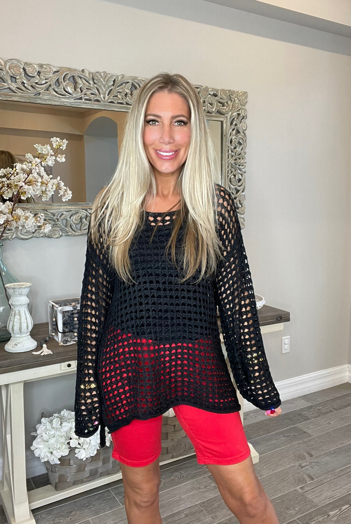 Hearts Desire Open Knit Top-110 Long Sleeves- Simply Simpson's Boutique is a Women's Online Fashion Boutique Located in Jupiter, Florida