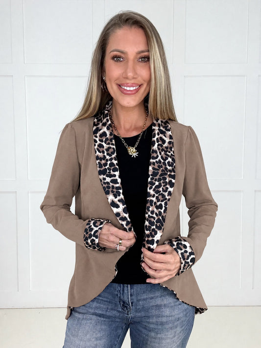 Mocha Wild Side Blazer-180 Outerwear- Simply Simpson's Boutique is a Women's Online Fashion Boutique Located in Jupiter, Florida