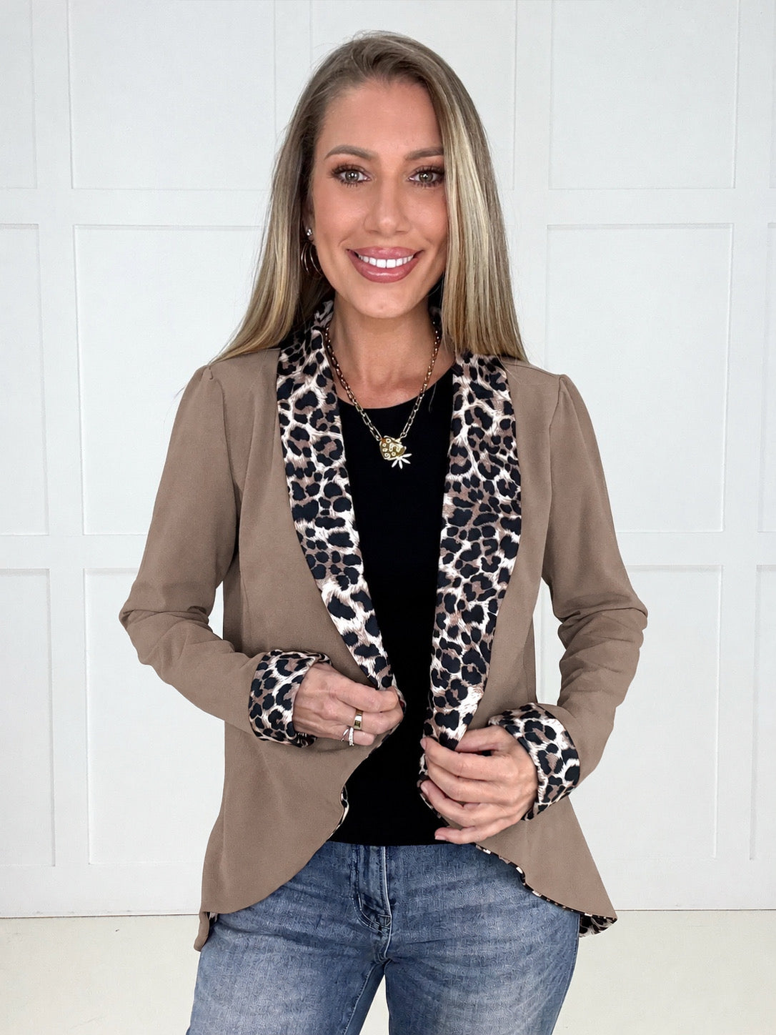 Mocha Wild Side Blazer-180 Outerwear- Simply Simpson's Boutique is a Women's Online Fashion Boutique Located in Jupiter, Florida