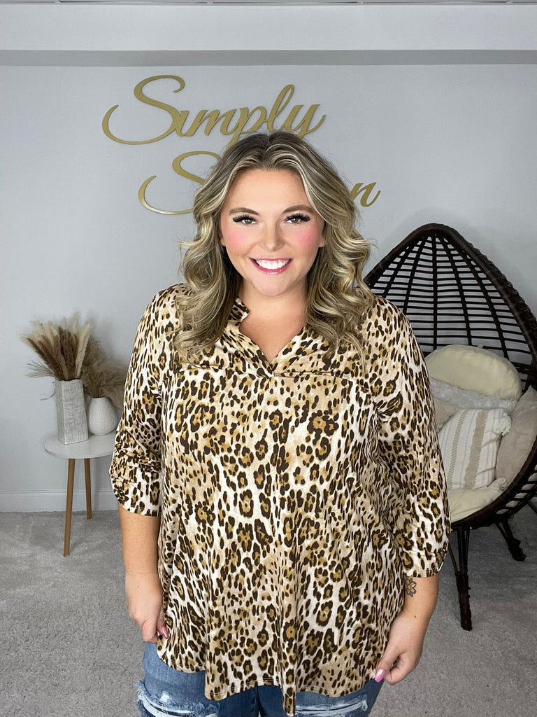 Dear Scarlett Leopard Lizzy-Short Sleeves- Simply Simpson's Boutique is a Women's Online Fashion Boutique Located in Jupiter, Florida