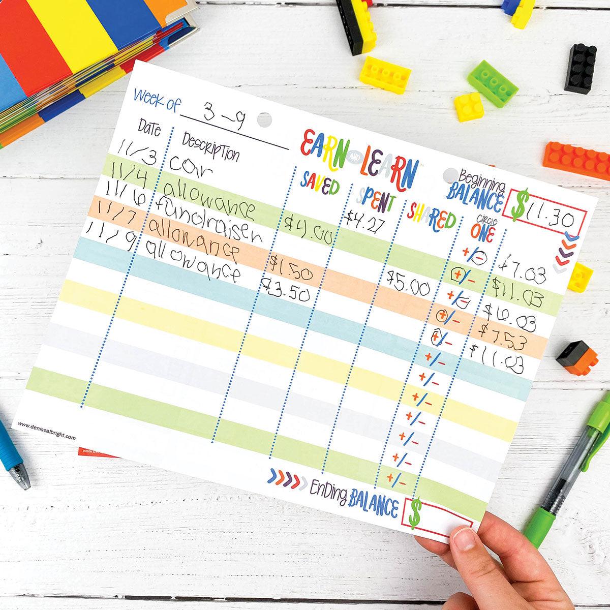 Earn & Learn® Kids Money Management Chore Chart Pad-Pads- Simply Simpson's Boutique is a Women's Online Fashion Boutique Located in Jupiter, Florida