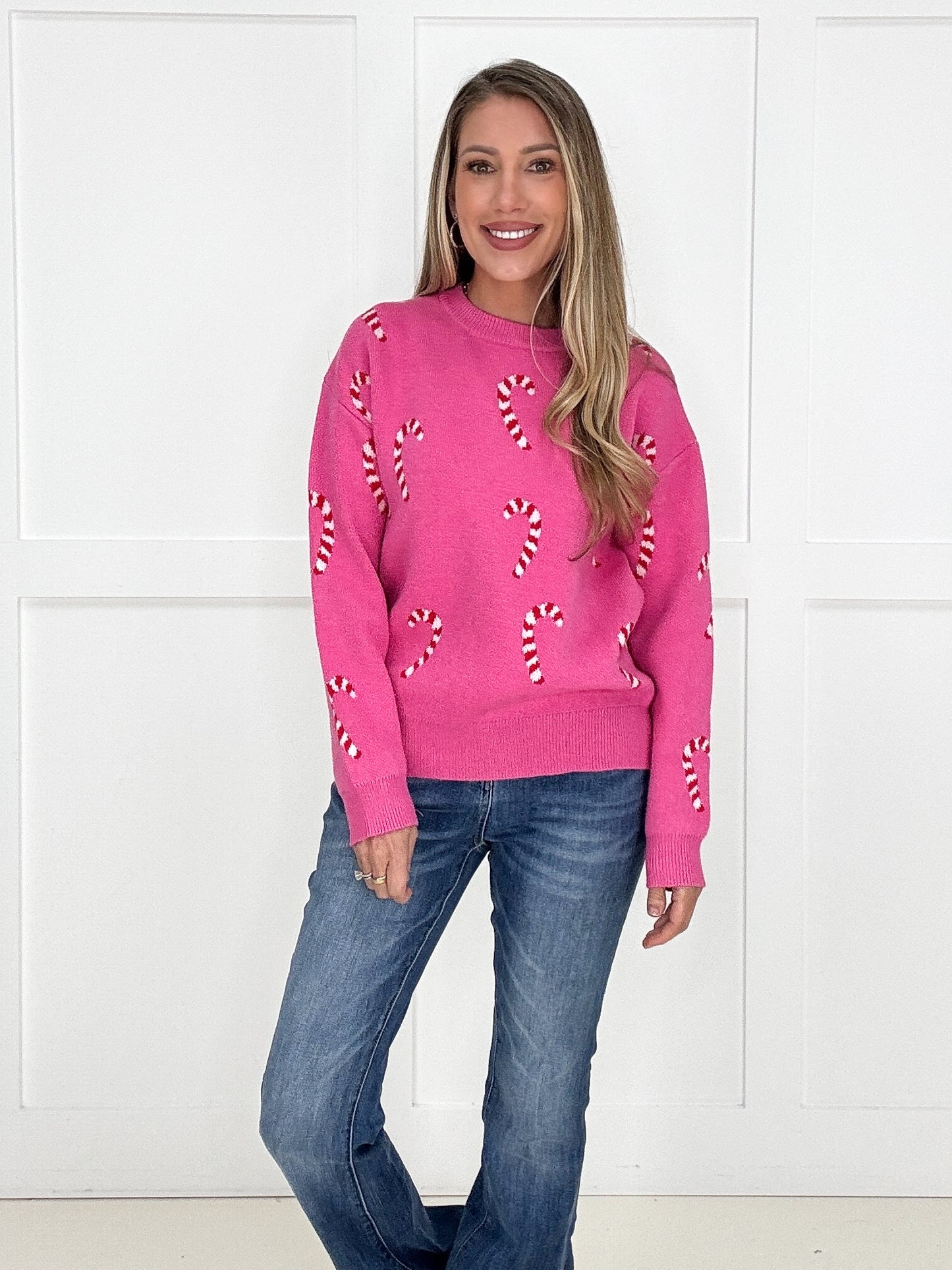 Candy Cane Cutie Sweater-150 Sweaters- Simply Simpson's Boutique is a Women's Online Fashion Boutique Located in Jupiter, Florida