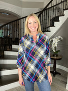 Dear Scarlett Multicolor Plaid Lizzy-110 Long Sleeves- Simply Simpson's Boutique is a Women's Online Fashion Boutique Located in Jupiter, Florida