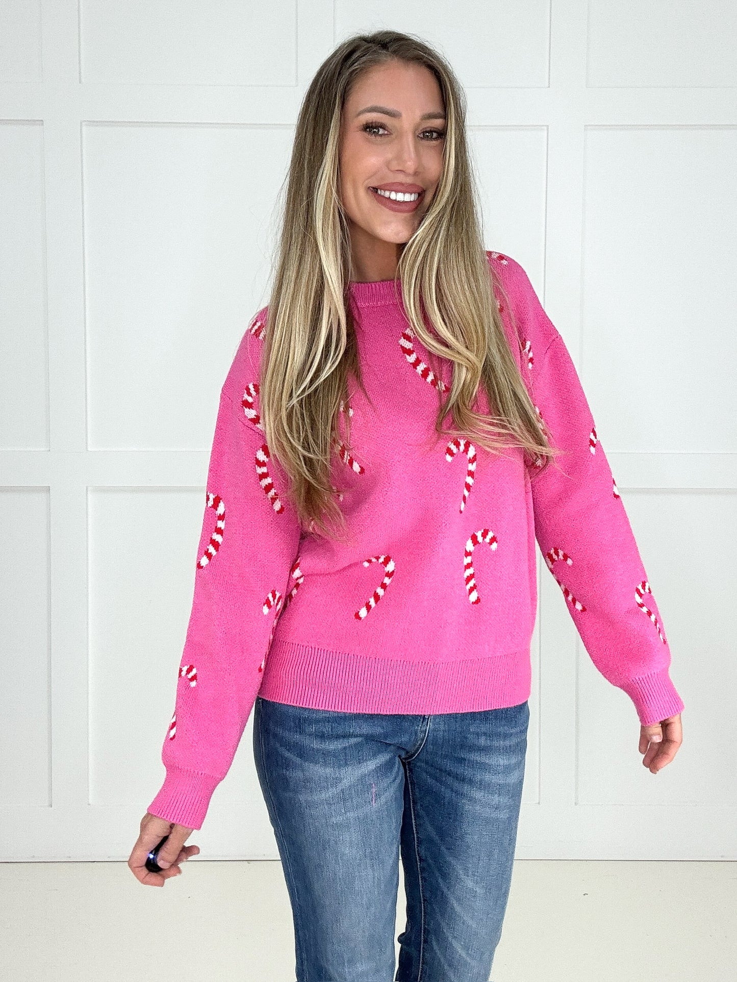 Candy Cane Cutie Sweater-150 Sweaters- Simply Simpson's Boutique is a Women's Online Fashion Boutique Located in Jupiter, Florida