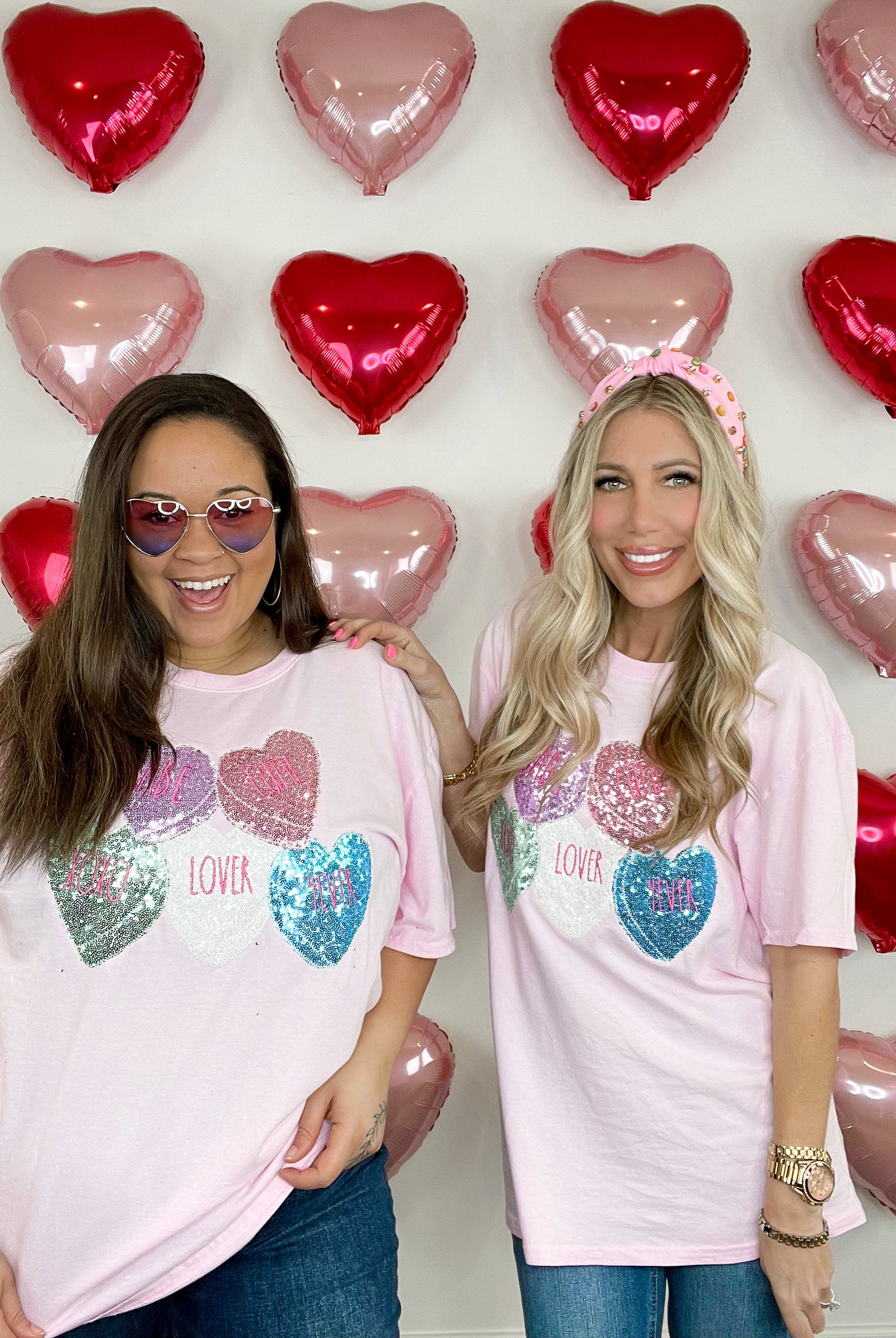 Conversation Hearts Graphic Tee-140 Graphic Tees- Simply Simpson's Boutique is a Women's Online Fashion Boutique Located in Jupiter, Florida