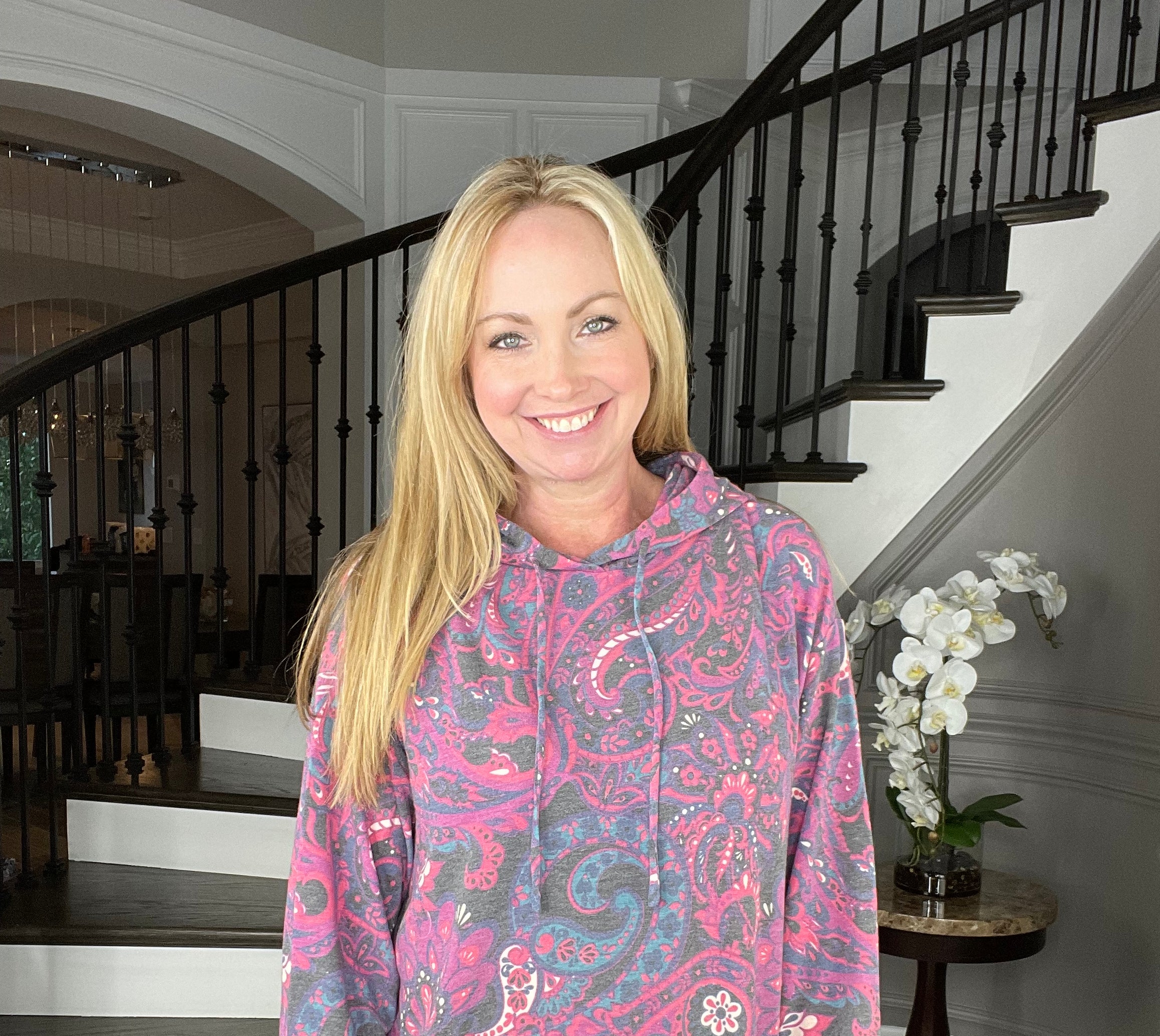 Dear Scarlett Pink Paisley Hoodie-180 Outerwear- Simply Simpson's Boutique is a Women's Online Fashion Boutique Located in Jupiter, Florida