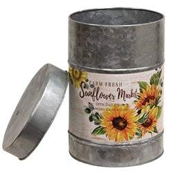Farm Fresh Sunflower Market Metal Canister-290 Home/Gift- Simply Simpson's Boutique is a Women's Online Fashion Boutique Located in Jupiter, Florida