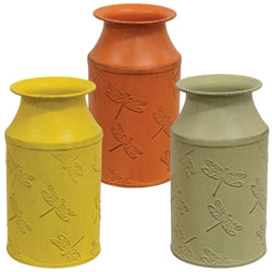 Distressed Dragonfly Embossed Metal Milk Can-290 Home/Gift- Simply Simpson's Boutique is a Women's Online Fashion Boutique Located in Jupiter, Florida