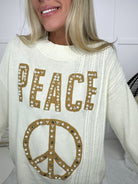 POL Peace and Pearls Sweater-150 Sweaters- Simply Simpson's Boutique is a Women's Online Fashion Boutique Located in Jupiter, Florida