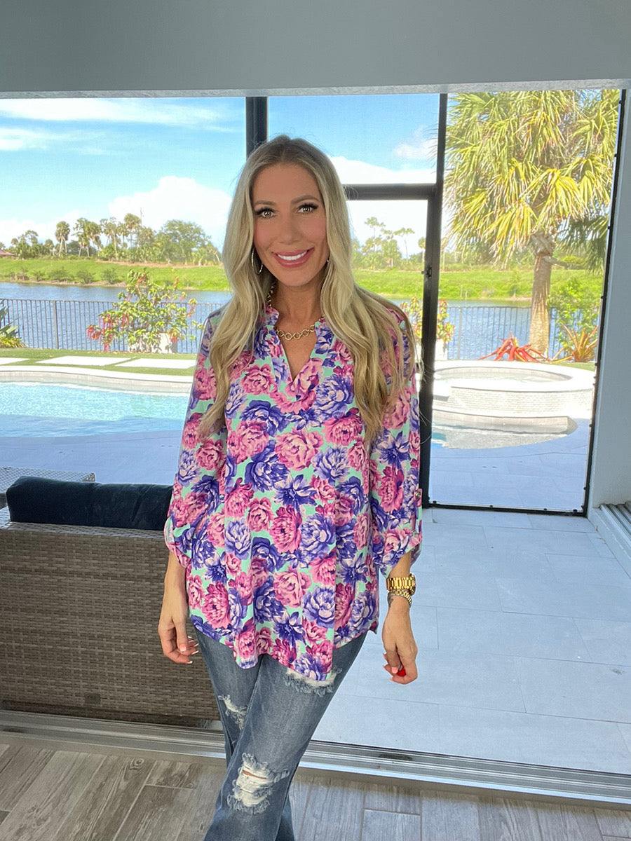 Dear Scarlett Petals Delight Lizzy-110 Long Sleeves- Simply Simpson's Boutique is a Women's Online Fashion Boutique Located in Jupiter, Florida