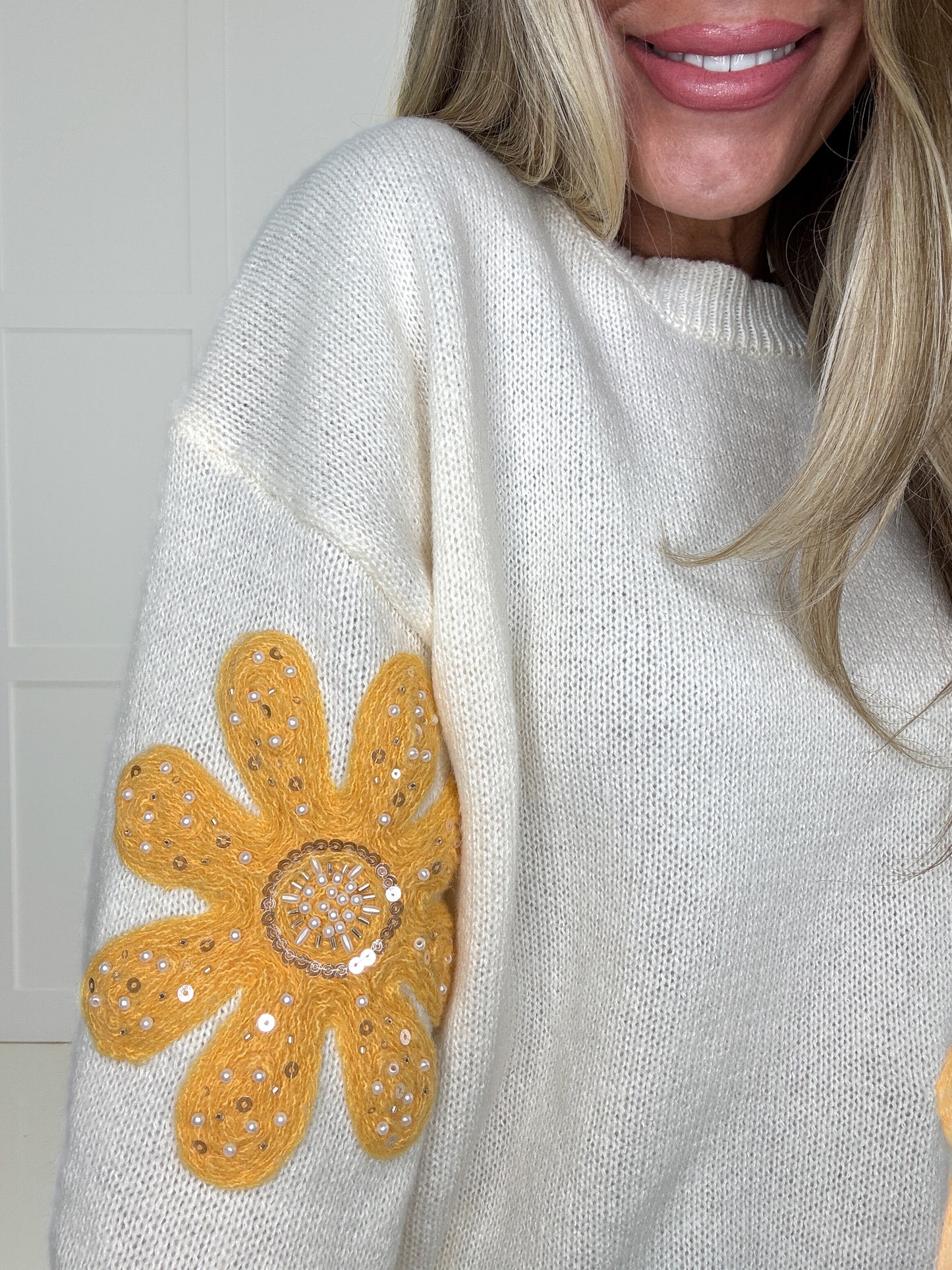 Golden Daisy Sweater-150 Sweaters- Simply Simpson's Boutique is a Women's Online Fashion Boutique Located in Jupiter, Florida