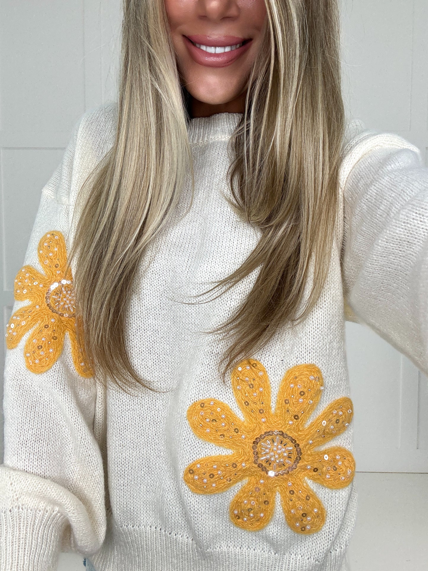 Golden Daisy Sweater-150 Sweaters- Simply Simpson's Boutique is a Women's Online Fashion Boutique Located in Jupiter, Florida