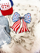 Patriotic Babe Bow Graphic Tee-140 Graphic Tees- Simply Simpson's Boutique is a Women's Online Fashion Boutique Located in Jupiter, Florida