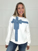 Dottie Denim Bow Sweatshirt-160 Sweatshirts- Simply Simpson's Boutique is a Women's Online Fashion Boutique Located in Jupiter, Florida
