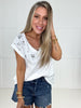 Kendall Rhinestone V Neck Top-100 Short Sleeves- Simply Simpson's Boutique is a Women's Online Fashion Boutique Located in Jupiter, Florida