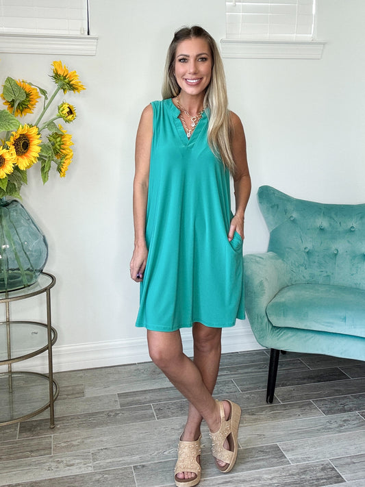 Dear Scarlett Sleeveless Lizzy Dress-240 Dresses- Simply Simpson's Boutique is a Women's Online Fashion Boutique Located in Jupiter, Florida