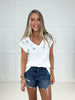 Kendall Rhinestone V Neck Top-100 Short Sleeves- Simply Simpson's Boutique is a Women's Online Fashion Boutique Located in Jupiter, Florida