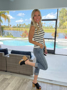 Judy Blue Mid Rise Cuffed Capris-200 Jeans- Simply Simpson's Boutique is a Women's Online Fashion Boutique Located in Jupiter, Florida
