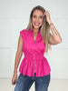 Pink Zip & Flare Top-100 Short Sleeves- Simply Simpson's Boutique is a Women's Online Fashion Boutique Located in Jupiter, Florida