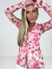 Meadow Floral Button Up Mesh Top-110 Long Sleeves- Simply Simpson's Boutique is a Women's Online Fashion Boutique Located in Jupiter, Florida