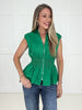Green Zip & Flare Top-100 Short Sleeves- Simply Simpson's Boutique is a Women's Online Fashion Boutique Located in Jupiter, Florida