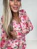 Meadow Floral Button Up Mesh Top-110 Long Sleeves- Simply Simpson's Boutique is a Women's Online Fashion Boutique Located in Jupiter, Florida