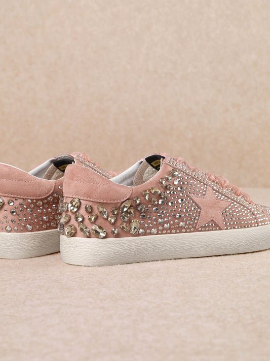 Peach Crown Jewel Sneakers-260 Shoes- Simply Simpson's Boutique is a Women's Online Fashion Boutique Located in Jupiter, Florida