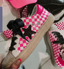 Hot Pink Checkmate Superstar Sneakers