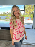 Check Mate Knit Top-150 Sweaters- Simply Simpson's Boutique is a Women's Online Fashion Boutique Located in Jupiter, Florida