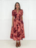 Coral Floral Affair Zip-Front Midi Dress-240 Dresses- Simply Simpson's Boutique is a Women's Online Fashion Boutique Located in Jupiter, Florida