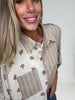Floral Print And Stripes Button Down Top-110 Long Sleeves- Simply Simpson's Boutique is a Women's Online Fashion Boutique Located in Jupiter, Florida