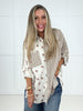 Floral Print And Stripes Button Down Top-110 Long Sleeves- Simply Simpson's Boutique is a Women's Online Fashion Boutique Located in Jupiter, Florida