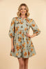 Autumn Sage Floral Dress
