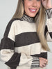 Brown Chalet Days Striped Sweater