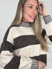 Brown Chalet Days Striped Sweater