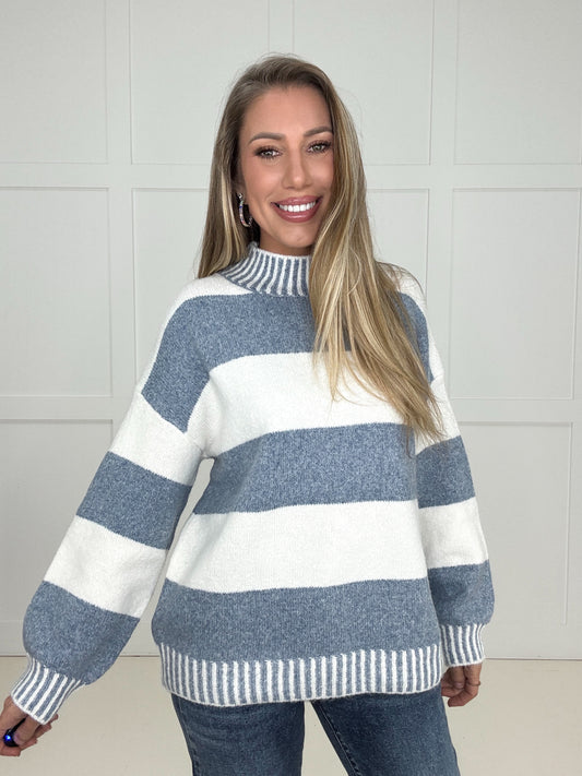 Blue Chalet Days Striped Sweater-150 Sweaters- Simply Simpson's Boutique is a Women's Online Fashion Boutique Located in Jupiter, Florida