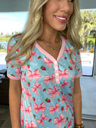 Shirley & Stone Short Sleeve Shorts Pajamas-220 Lounge wear/Pajamas- Simply Simpson's Boutique is a Women's Online Fashion Boutique Located in Jupiter, Florida