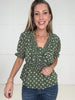 Sweet As Sage Blouse-100 Short Sleeves- Simply Simpson's Boutique is a Women's Online Fashion Boutique Located in Jupiter, Florida