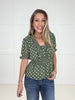 Sweet As Sage Blouse-100 Short Sleeves- Simply Simpson's Boutique is a Women's Online Fashion Boutique Located in Jupiter, Florida
