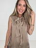 Brown Preppy Perfection Blouse-100 Short Sleeves- Simply Simpson's Boutique is a Women's Online Fashion Boutique Located in Jupiter, Florida