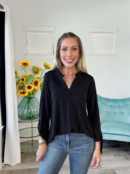 Dear Scarlett Solid Color Lizzys-110 Long Sleeves- Simply Simpson's Boutique is a Women's Online Fashion Boutique Located in Jupiter, Florida