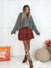 Rust Corduroy Charm Ruffle Skirt-190 Skirts/Shorts- Simply Simpson's Boutique is a Women's Online Fashion Boutique Located in Jupiter, Florida