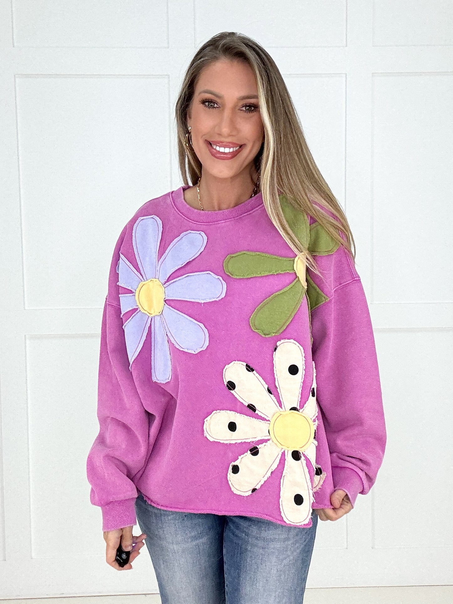 Orchid Petal Patch Pullover
