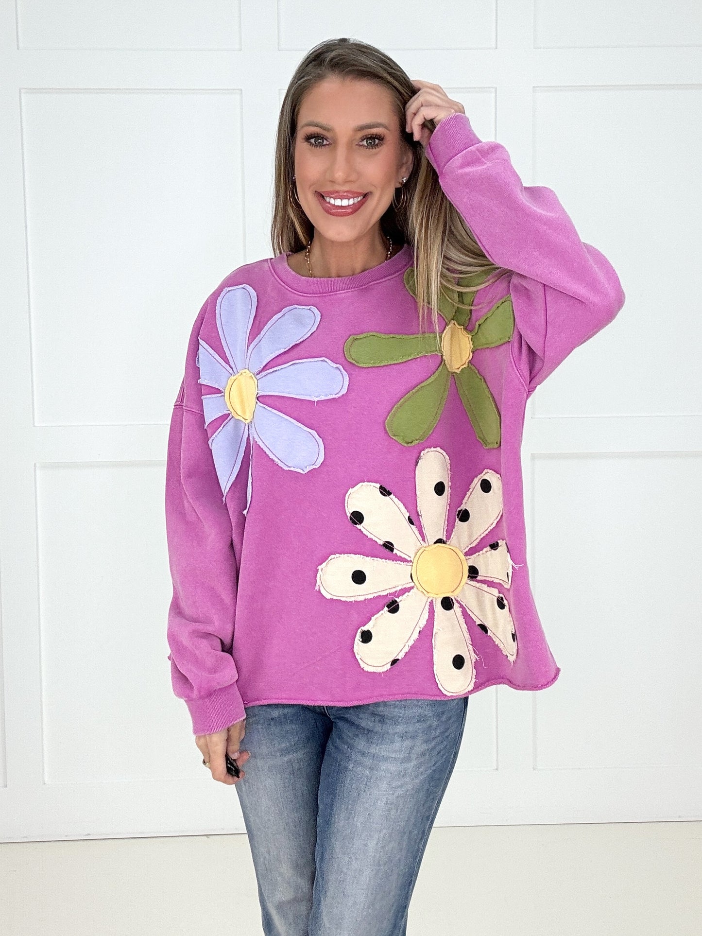 Orchid Petal Patch Pullover